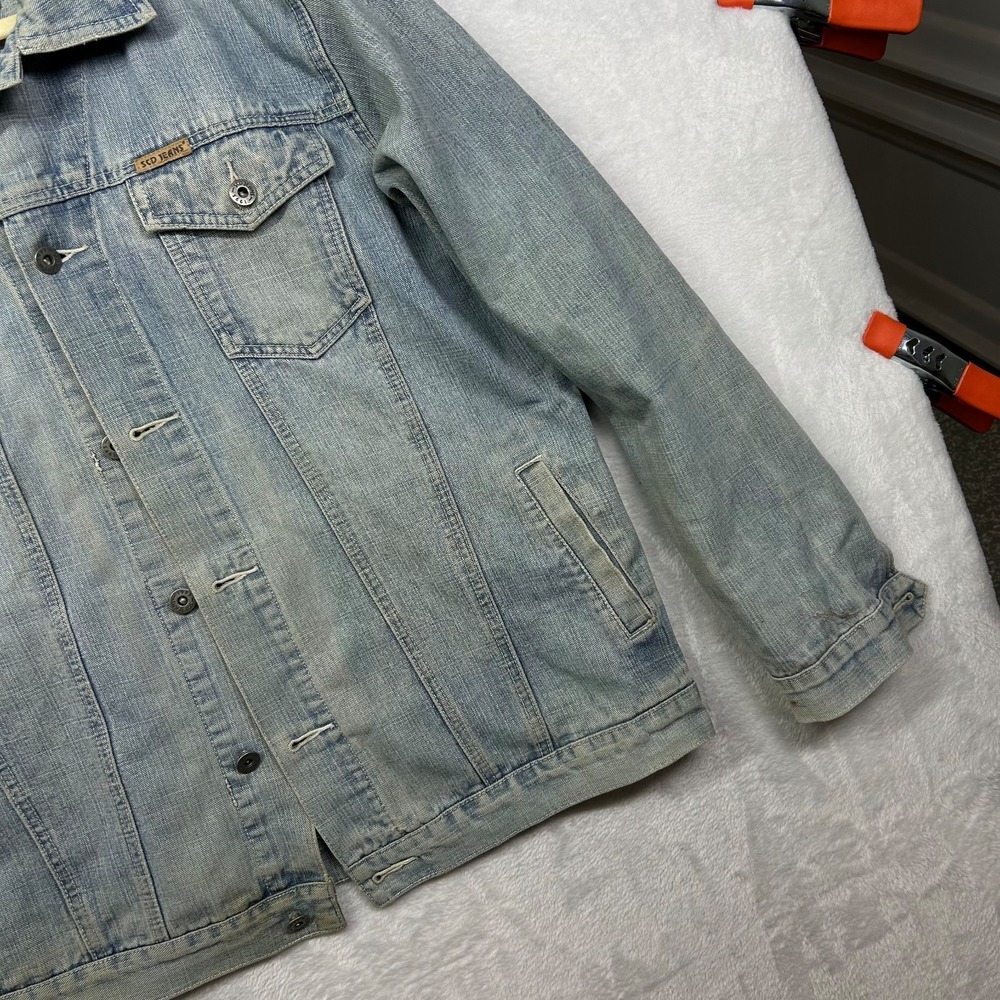 Vintage SCD Jeans Trucker Jacket Men's Blue‎ Denim Button Front Classic - Large - Picture 9 of 14